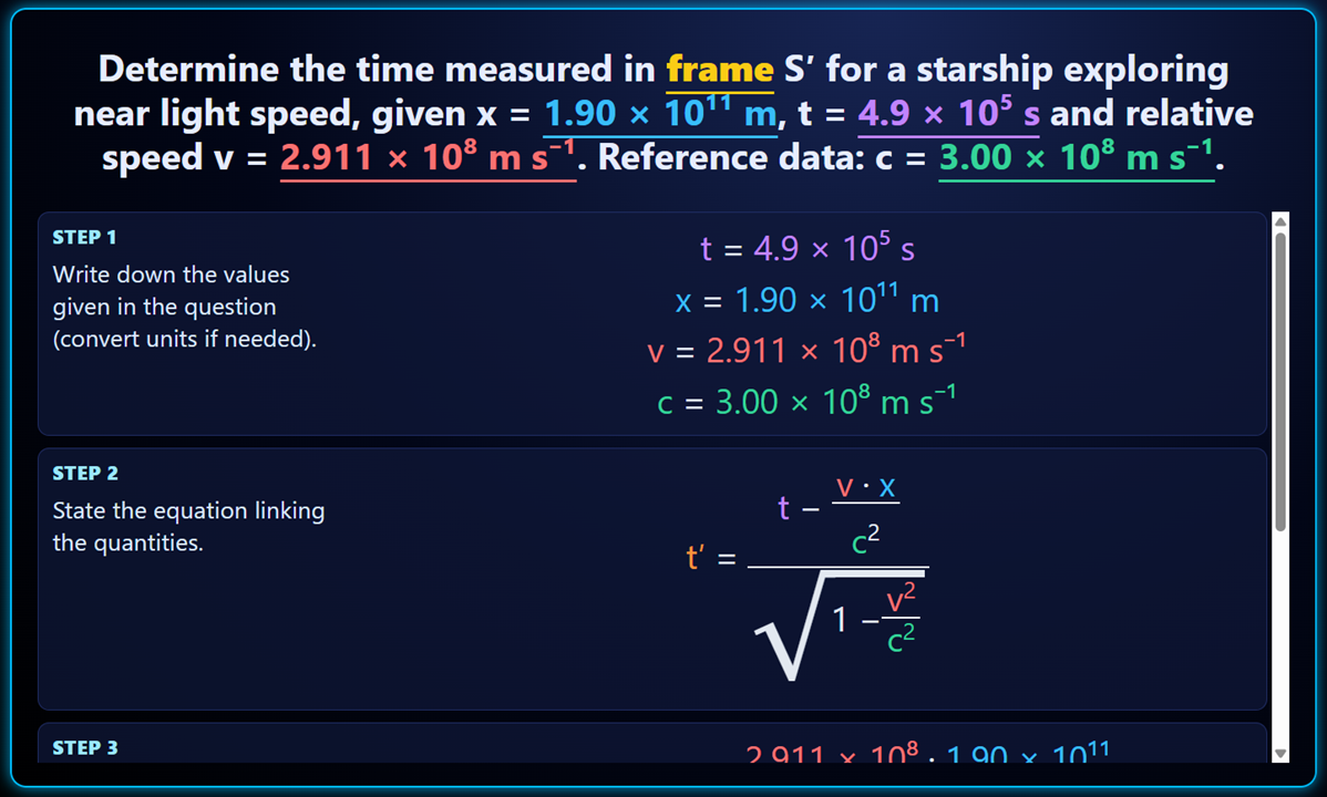 Advanced physics calculations screenshot